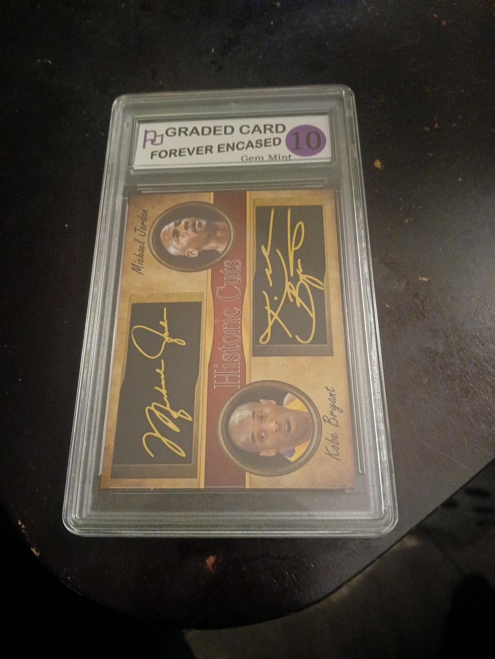 Forever Encased Graded Historic Cuts Jordan/Kobe Auto facsimile